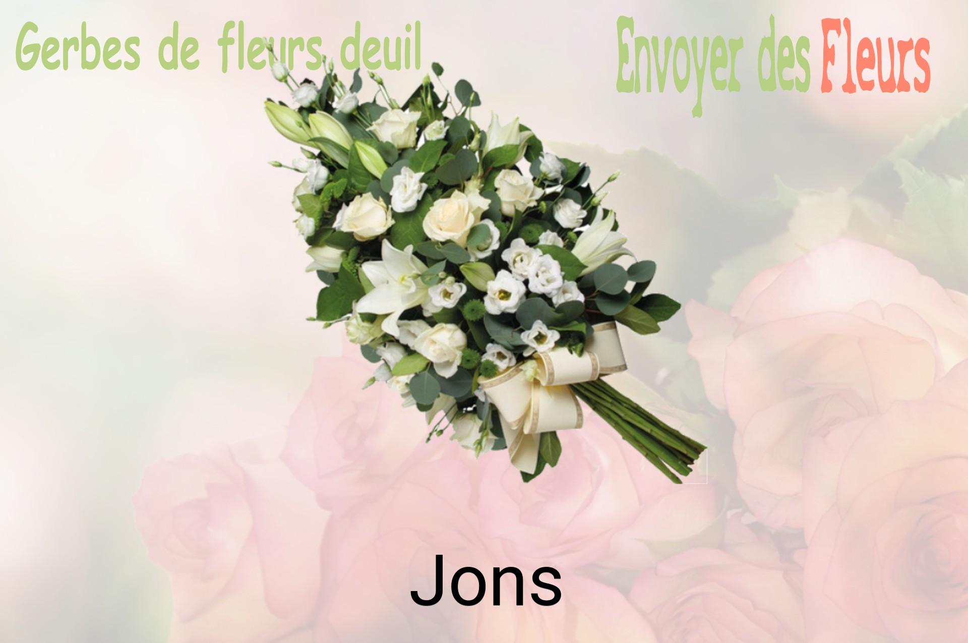 Gerbe de fleurs de deuil livrée à Jons